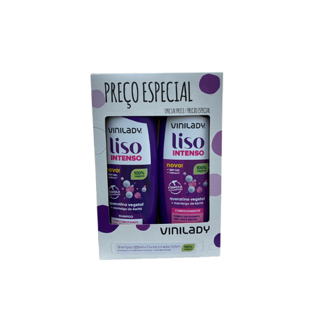 KIT VINI LADY SHAMPOO 325 + COND 310 LISO INTENSO 