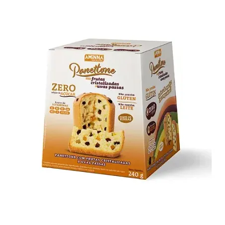 Panettone Frutas Cristalizadas Sem Glúten Aminna 240g