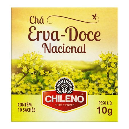 Chá de erva-doce-nacional chileno com 10 sachês