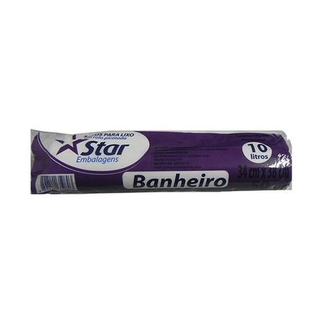 Saco p/lixo star banheiro 10l c/50