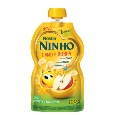 Iogurte nestle ninho lancherinha maça e banana 100g