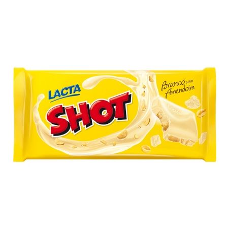 CHOCOLATE LACTA BARRA 155 G SHOT BRANCO C/AMENDOIM
