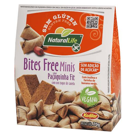 Snack Vegano Paçoquinha Fit Mini Kodilar Natural Life Sem Glúten 70g