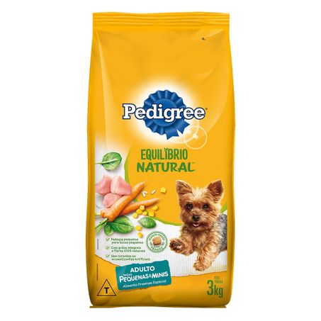 RAÇÃO PARA CÃES ADULTOS RAÇAS PEQUENAS CARNE PEDIGREE EQUILÍBRIO NATURAL 3KG