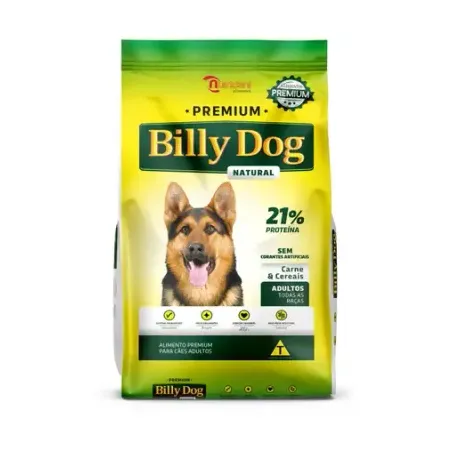 Racao billy dog 15kg carne cereais