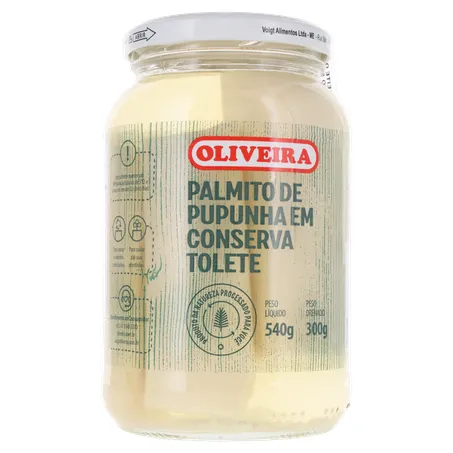 PALMITO PUPUNHA OLIVEIRA TOLETE VIDRO 300G 360-35