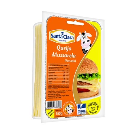 Queijo Santa Clara 150g - Mussarela - Fatiado