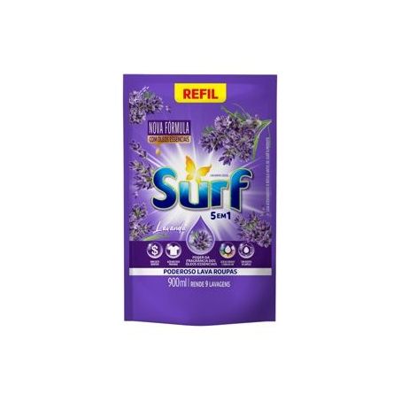 Lava Roupas Líquido Surf Lavanda Sachê 900ml - Refil