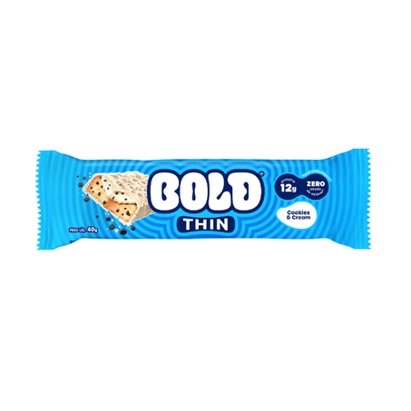 BARRA DE PROTEÍNA BOLD THIN COOKIES & CREAM 40G