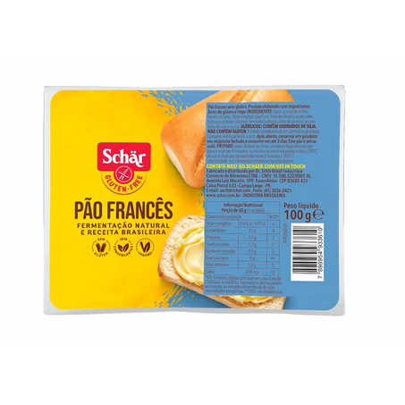 Pão Francês sem Glúten Schar 100G