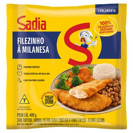 Empanado de Frango Sadia Sassa Temperado Congelado 400g
