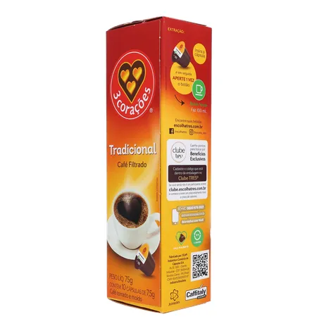 CAFÉ CÁPSULAS TRES FILTRADO CLÁSSICO C/10 UN 360-23