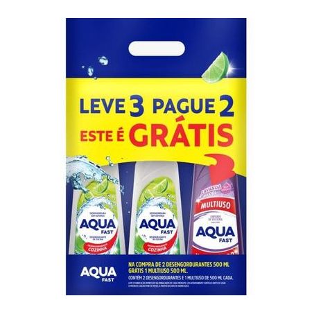 Kit desengordurante aquafast 2limao+1multi l3p2