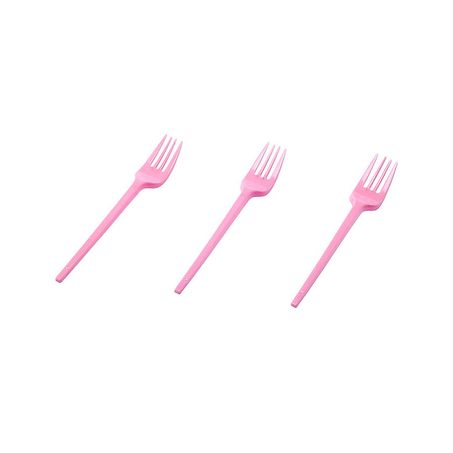 Garfo plastico regina com 50un rosa