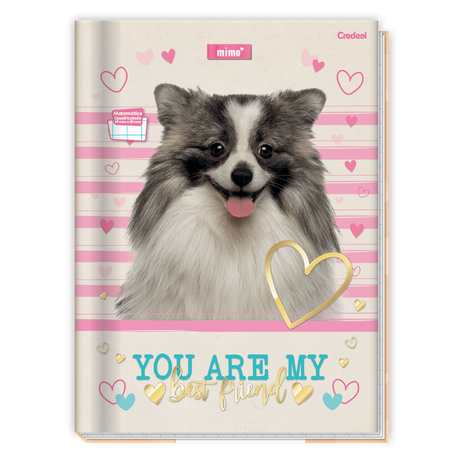 Caderno brochura universitario capa dura fluffy 80f