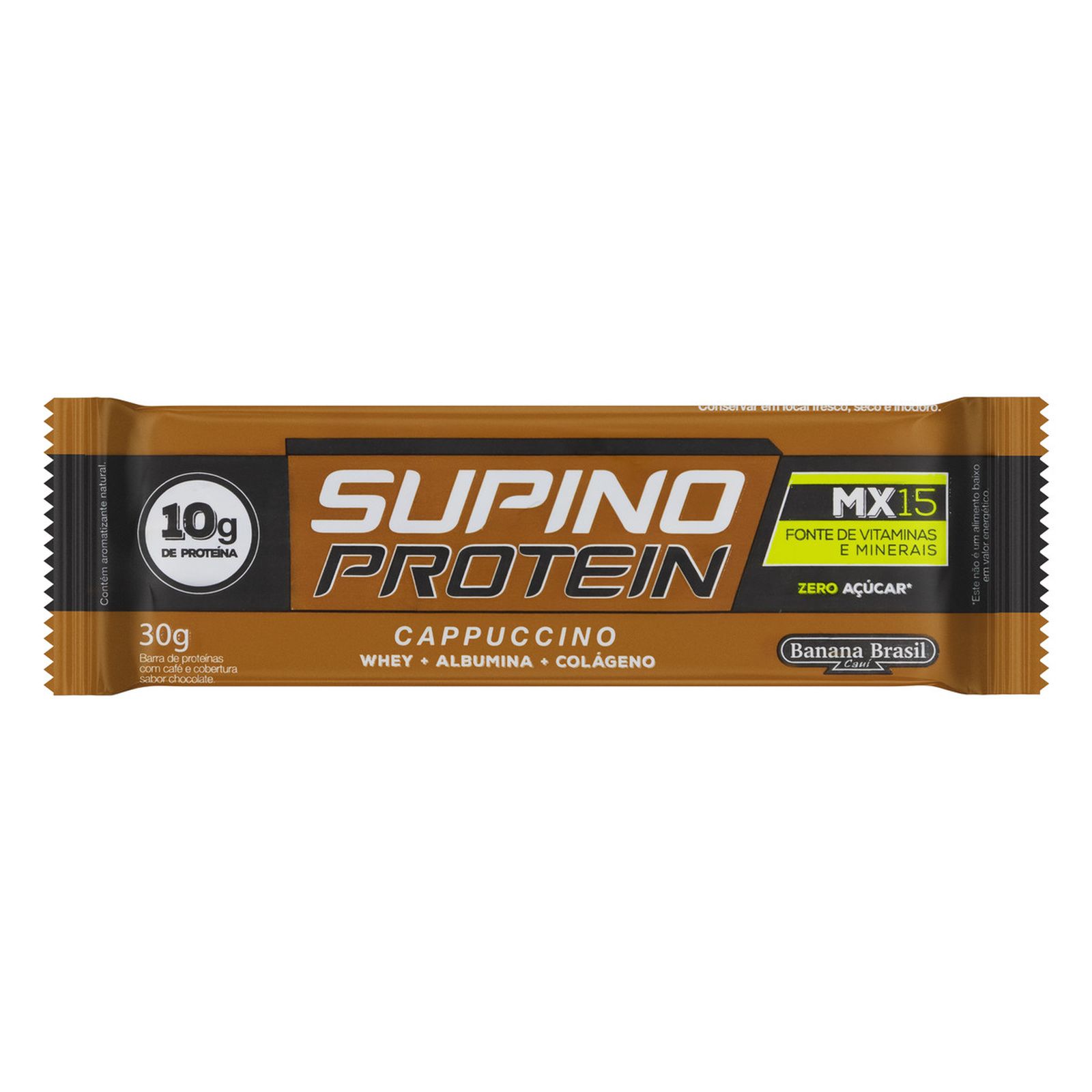 BARRA DE PROTEÍNA CAPPUCCINO ZERO AÇÚCAR SUPINO PROTEIN