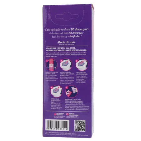 Detergente Sanitário Gel Adesivo Gota Limpa Lavanda 1 Dosador Caixa 41gr - Refil 360-19