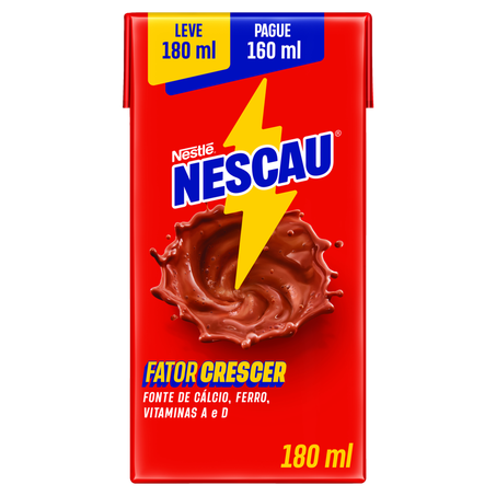 Bebida Láctea Nescau Uht Caixa Leve 180ml Pague 160ml