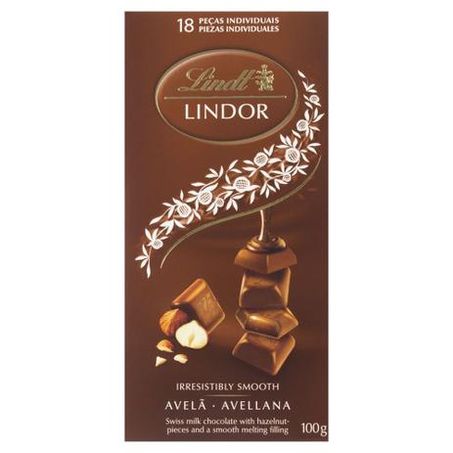 Barra de chocolate lindt single com avela 100g