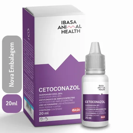 Cetoconazol 20% Ibasa 20ml - Suspensão Oral Antifúngico para Cães e Gatos 360-1