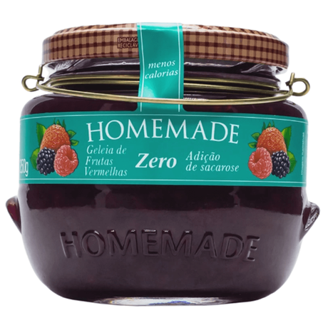 Geleia zero açúcar frutas vermelhas homemade 250g