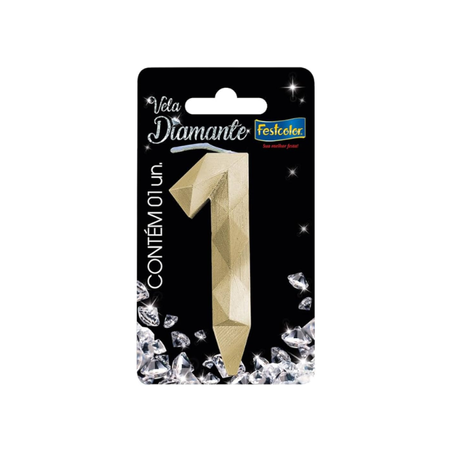 VELA DIAMANTE OURO N1 FESTCOLOR 