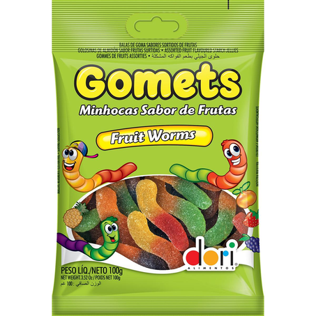 Bala Dori 100g - Gomets - Minhoca - Frutas