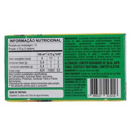 Caldo em Cubos Apti Galinha Caixa com 6un - 57gr 360-19