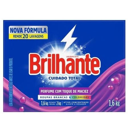 Sabao em pó brilhante cuidado total toque de maciez cx 1.6kg