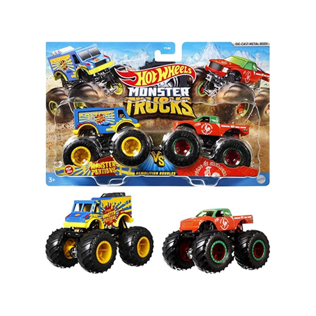 Carrinhos Hot Wheels Monster Trucks Sortidos Mattel com 2 Unidades