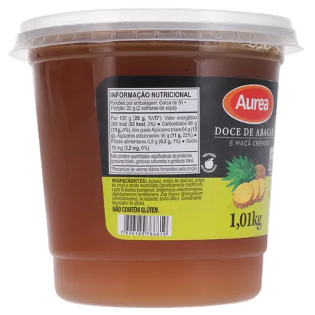 Doce de fruta aurea abacaxi e maça pote 360-31