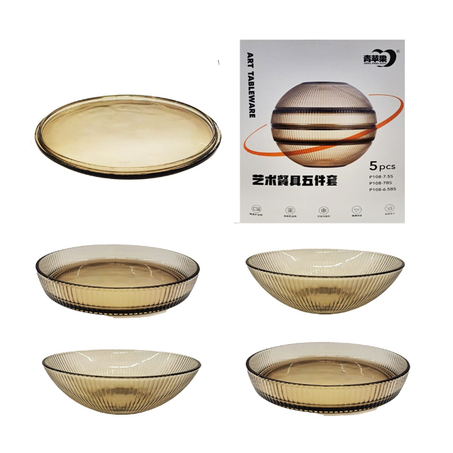CONJUNTO PRATO/TRAVESSA VIDRO 5 PEÇAS 360-1