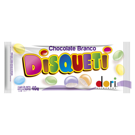 Confeito Disqueti Dori 40g - Branco
