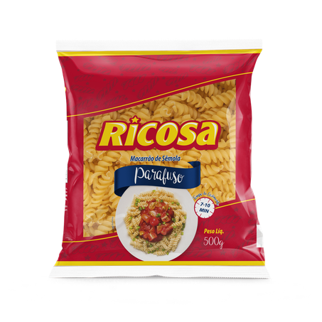 Macarrao ricosa parafuso 500g fd