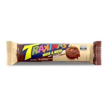 Biscoito Trakinas Chocolate Branco E Preto 126G
