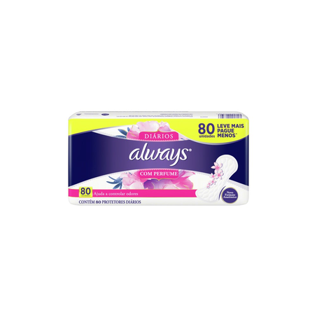 Protetor Diário Always com Perfume 80 Unidades