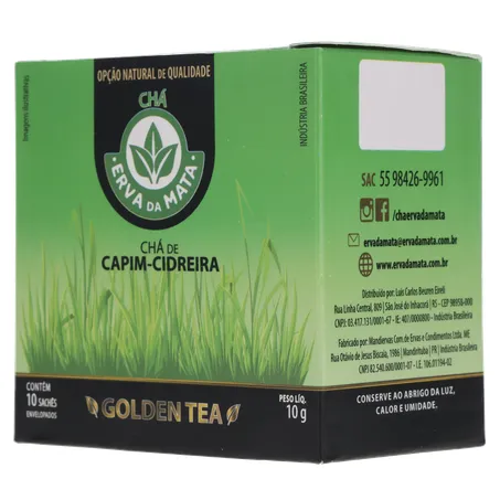 CHÁ ERVA DA MATA CAPIM CIDREIRA CAIXA C/10 SACHÊS 360-22