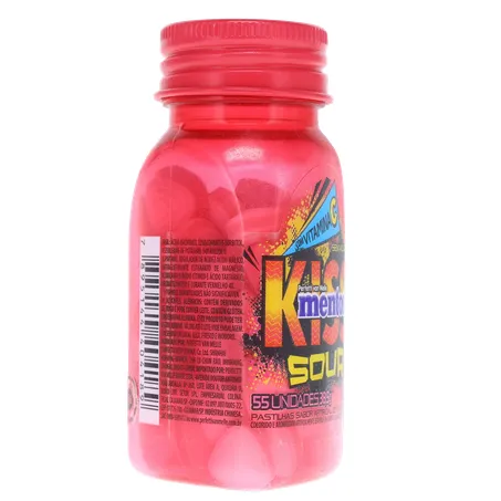 Bala mentos kiss sour sem açúcar morango 38g 360-30