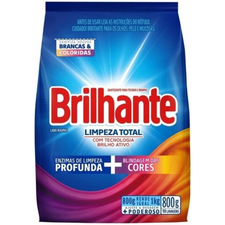 Lava roupas po brilhante 800gr limpeza total blindagem das cores sache
