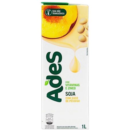 Leite de soja ades sabor pessego 1l