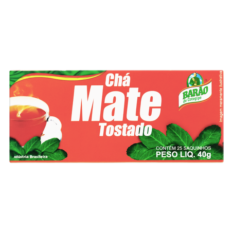 Chá Barão mate tostado natural 40g - 25 sachês