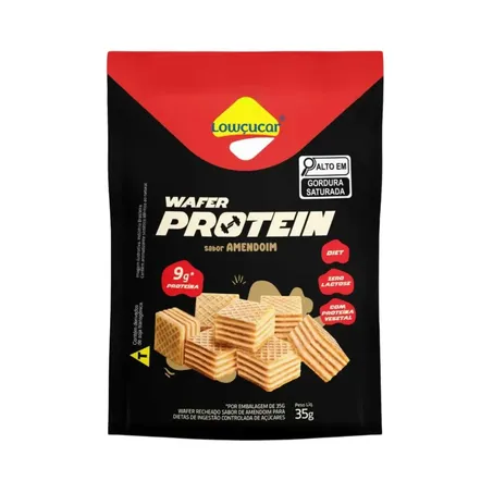 Biscoito Wafer Lowcucar 35g Protein Amendoim