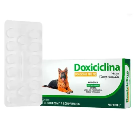 Doxiciclina 100mg Antibiótico Vetnil para Cães e Gatos