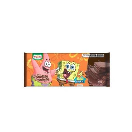 Wafer Orquídea Bob Esponja Chocolate Crocante 90g