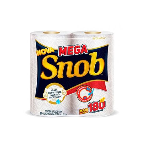 Toalha Papel Snob Mega C/2 x 90fls Branca 19x22cm