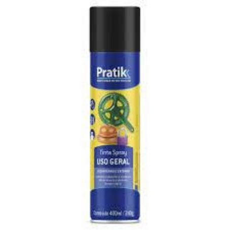 Tinta spray pratik preto fosco para uso geral 400ml