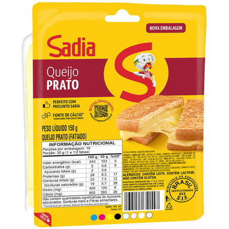 QUEIJO PRATO SADIA FATIADO 150G