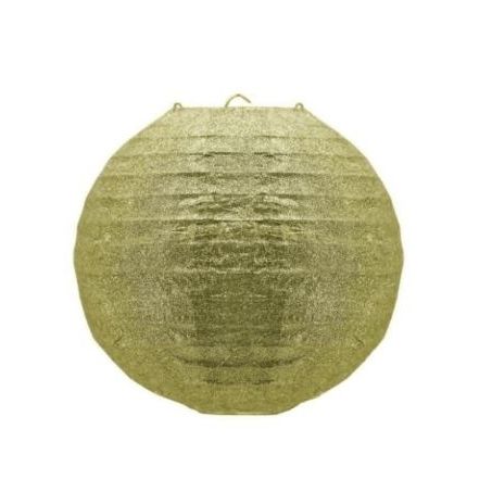 Lâmpada led oriental glíter dourada 30cm yangzi