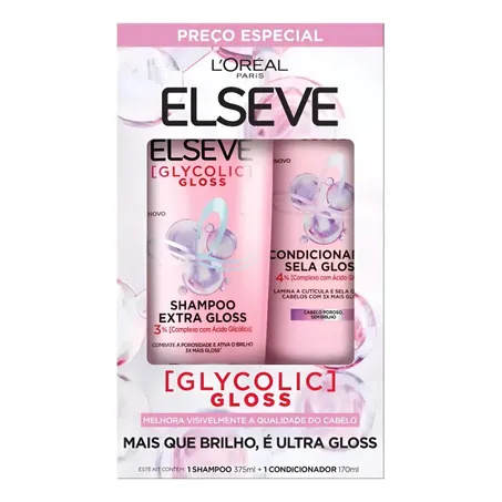 Kit elseve sham375+cond170ml glycolic gl
