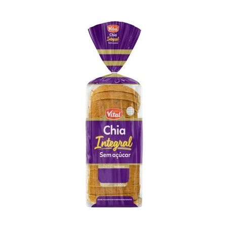 Pão Integral Chia Zero Lactose Vital Pacote 400g